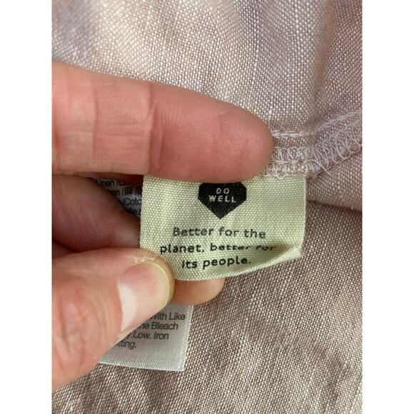 Madewell Lorelei M Dusty Pink Tiered Linen Blend Mini Shift Dress - Picture 6 of 8